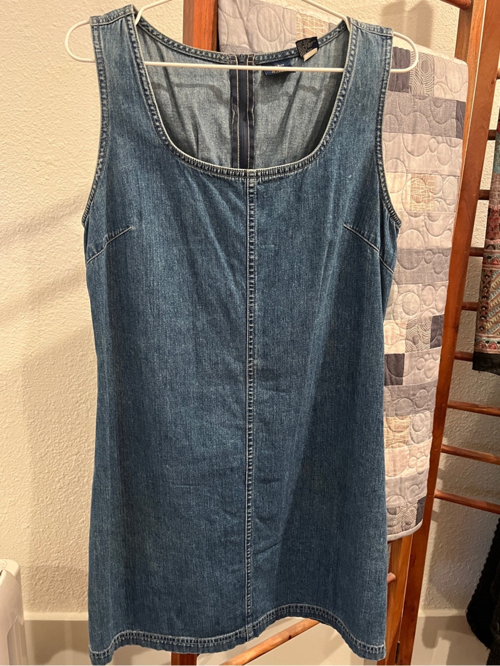 Denim Tank Shift Dress - Blue